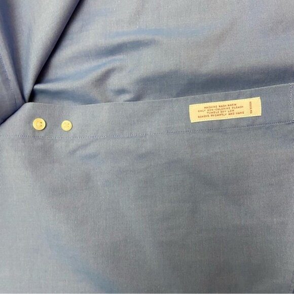 Brooks brothers 346 men button down shirt regular fit cotton non iron 17,5 blue - Picture 9 of 12
